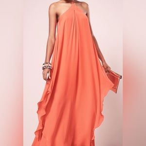 Trina Turk Silk Chiffon Georgette Maxi Dress XS Green